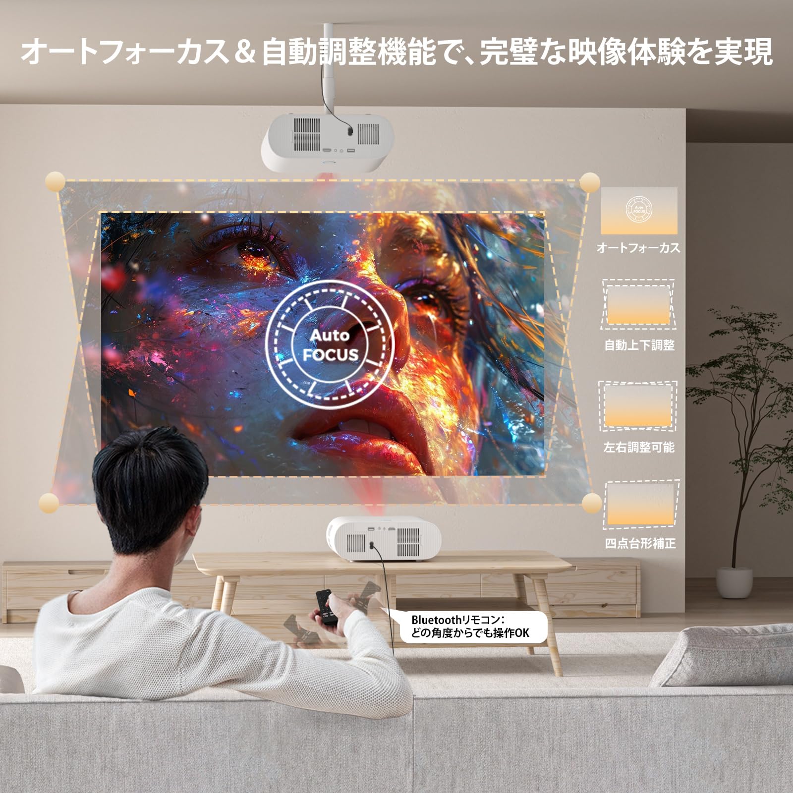 Amazon.co.jp: Sovboi E30Max Projector for Home Use, Equipped with
